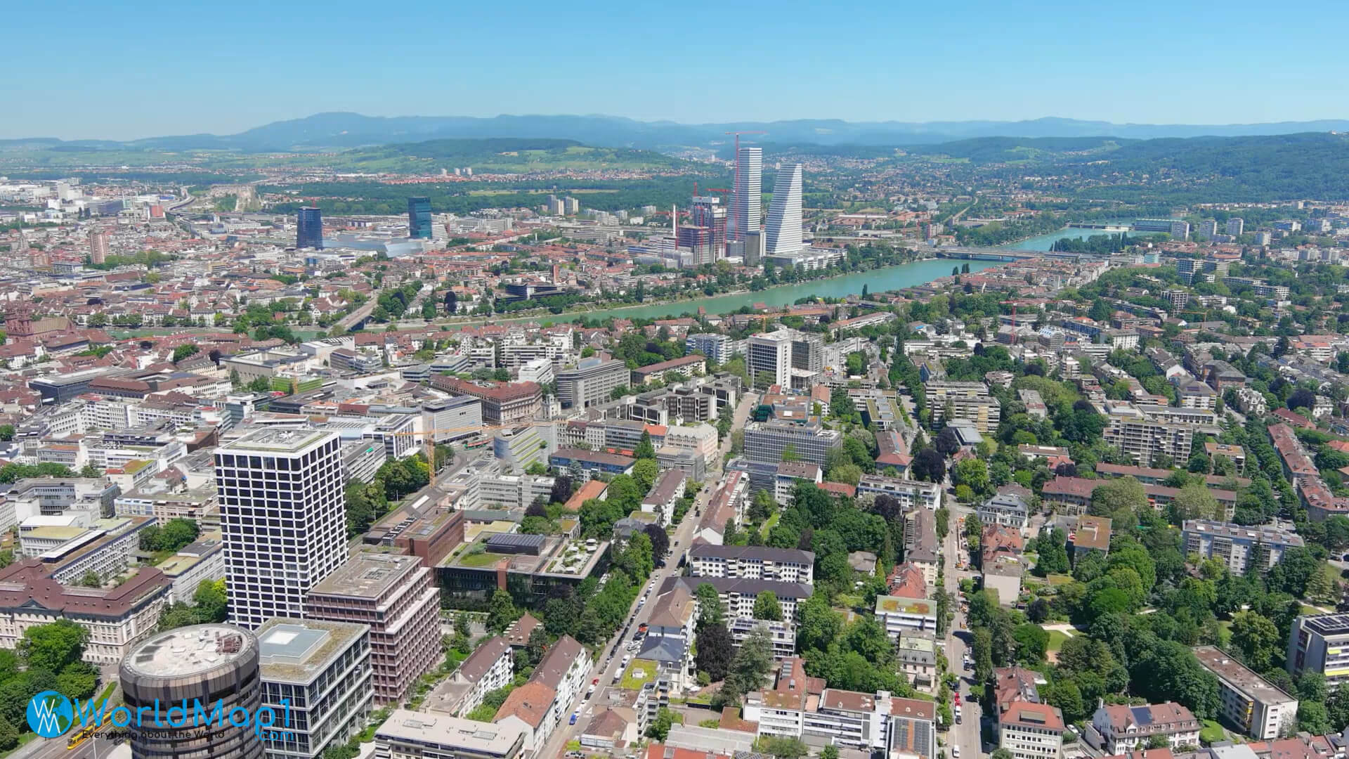 Basel City Aerial View